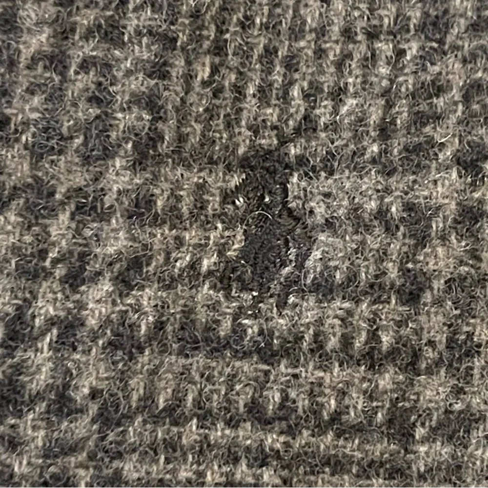 Polo Ralph Lauren Vintage Lambswool Fringed Scarf Glen Plaid Gray 12